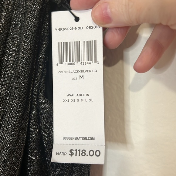 BCBGeneration Sleeveless maxi dress black with silver sparkles. - Picture 6 of 9